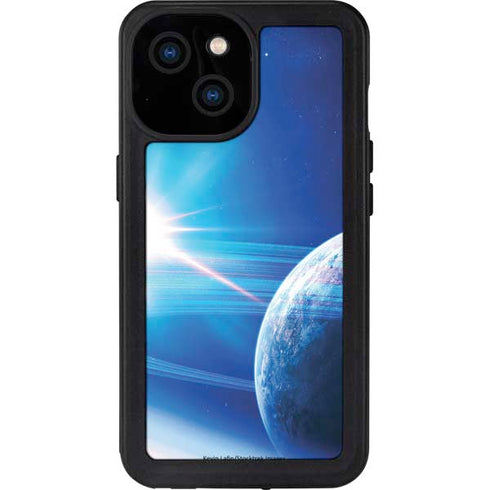 View of a Planet as it Looms in Close Orbit and with Rings iPhone 13 Mini Waterproof Case