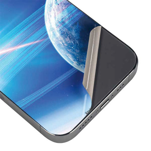 View of a Planet as it Looms in Close Orbit and with Rings iPhone 13 Pro Skin