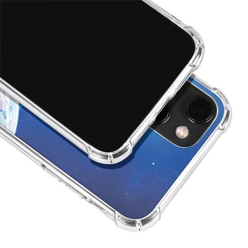 View of a Planet as it Looms in Close Orbit and with Rings iPhone 14 Plus Clear Case