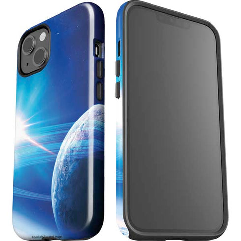 View of a Planet as it Looms in Close Orbit and with Rings iPhone 15 Impact Case