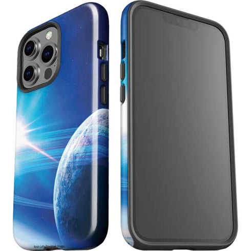 View of a Planet as it Looms in Close Orbit and with Rings iPhone 15 Pro Impact Case