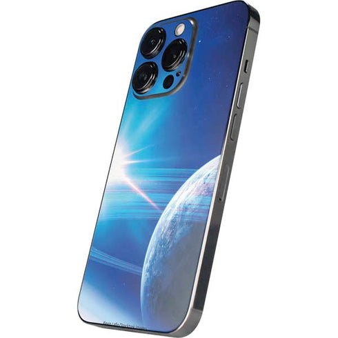 View of a Planet as it Looms in Close Orbit and with Rings iPhone 14 Pro Skin