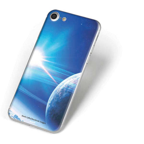 View of a Planet as it Looms in Close Orbit and with Rings iPhone 7 Skin