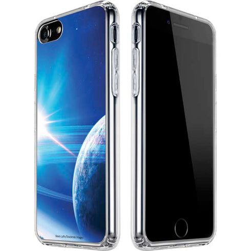 View of a Planet as it Looms in Close Orbit and with Rings iPhone SE (2nd & 3rd Gen) Clear Case