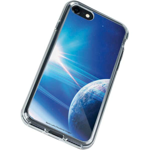 View of a Planet as it Looms in Close Orbit and with Rings iPhone SE (2nd & 3rd Gen) Clear Case