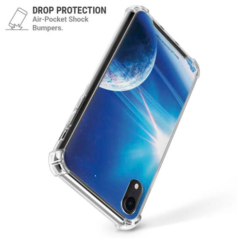 View of a Planet as it Looms in Close Orbit and with Rings iPhone XR Clear Case