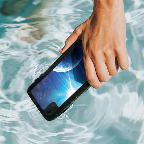 View of a Planet as it Looms in Close Orbit and with Rings iPhone XR Waterproof Case