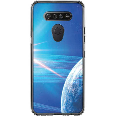 View of a Planet as it Looms in Close Orbit and with Rings LG K51/Q51 Clear Case