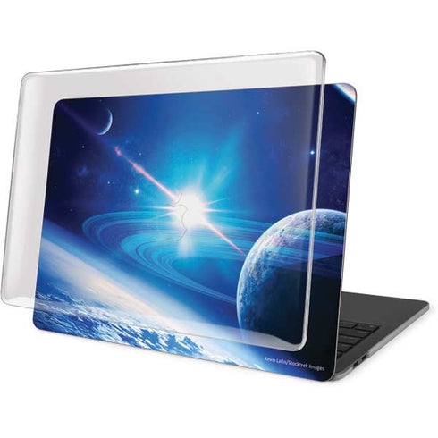 View of a Planet as it Looms in Close Orbit and with Rings MacBook Pro 16in (2019-20) Case plus Skin