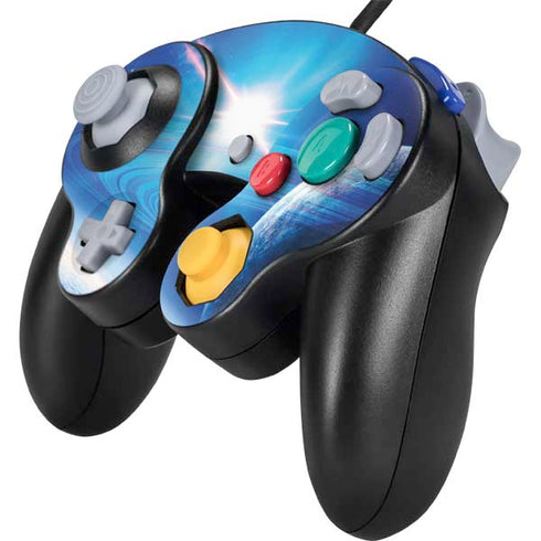 View of a Planet as it Looms in Close Orbit and with Rings Nintendo GameCube Controller Skin