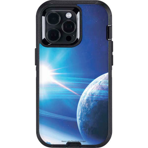 View of a Planet as it Looms in Close Orbit and with Rings Otterbox Defender iPhone Skin