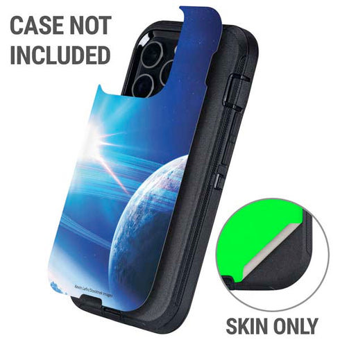 View of a Planet as it Looms in Close Orbit and with Rings Otterbox Defender iPhone Skin