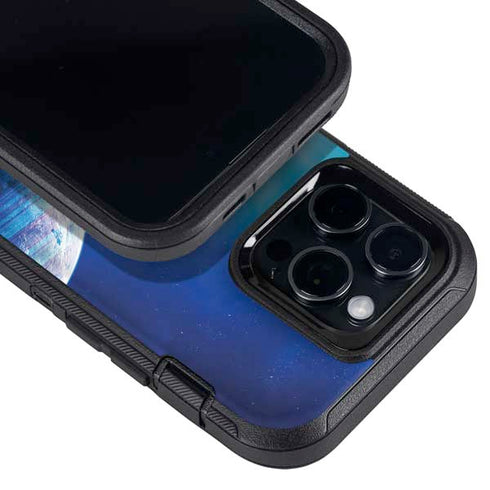 View of a Planet as it Looms in Close Orbit and with Rings Otterbox Defender iPhone Skin