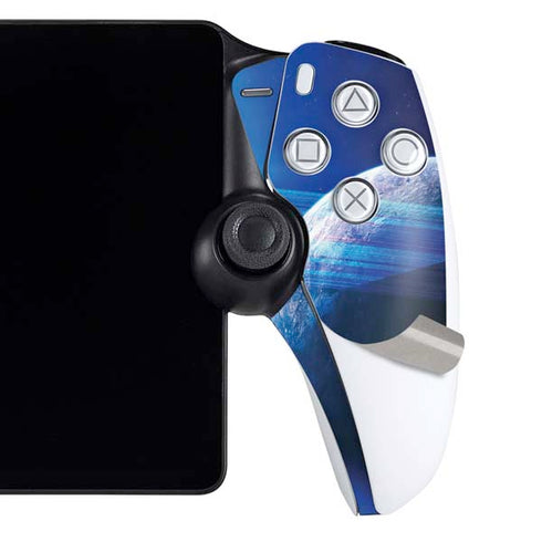 View of a Planet as it Looms in Close Orbit and with Rings PlayStation Portal Remote Player Skin
