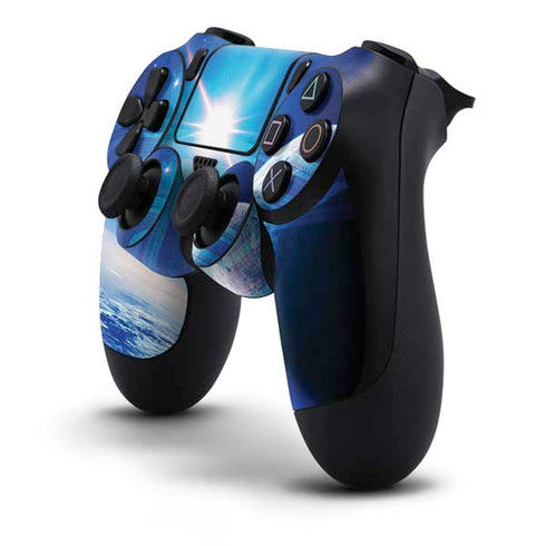 View of a Planet as it Looms in Close Orbit and with Rings PS4 Controller Skin