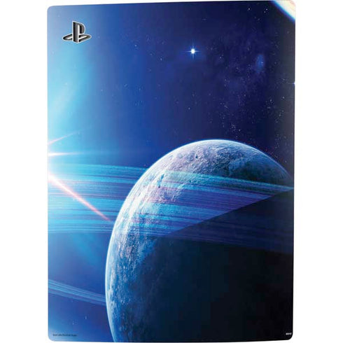 View of a Planet as it Looms in Close Orbit and with Rings PS5 Digital Edition Console Skin