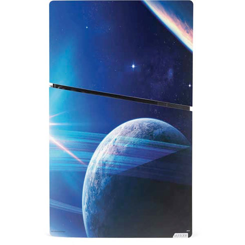 View of a Planet as it Looms in Close Orbit and with Rings PS5 Slim Digital Edition Bundle Skin