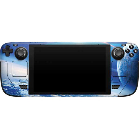 View of a Planet as it Looms in Close Orbit and with Rings Steam Deck Handheld Gaming Computer Skin