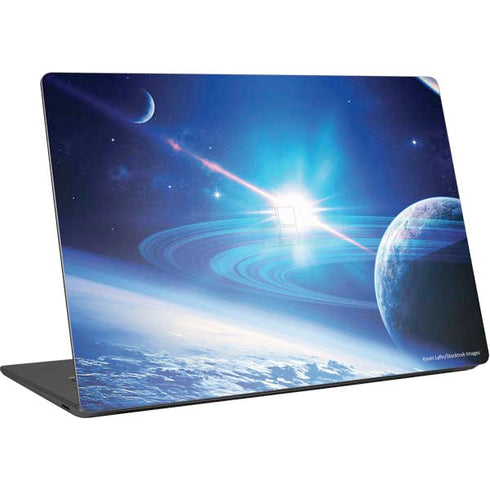 View of a Planet as it Looms in Close Orbit and with Rings Surface Laptop 4 15in Skin