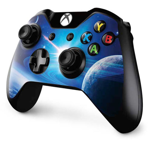 View of a Planet as it Looms in Close Orbit and with Rings Xbox One Controller Skin