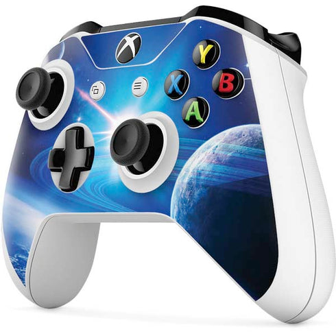 View of a Planet as it Looms in Close Orbit and with Rings Xbox One S Controller Skin
