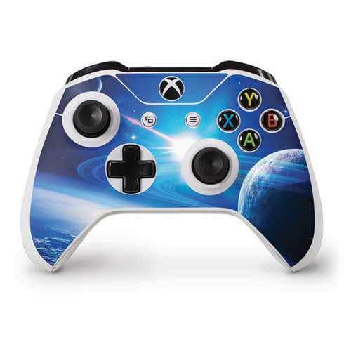 View of a Planet as it Looms in Close Orbit and with Rings Xbox One S Controller Skin