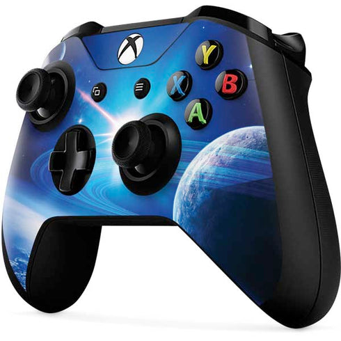 View of a Planet as it Looms in Close Orbit and with Rings Xbox One X Controller Skin