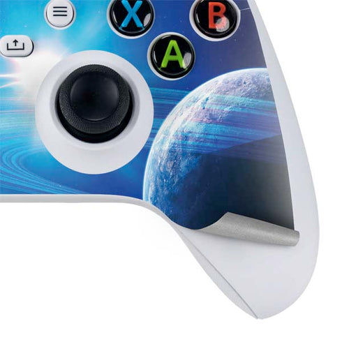 View of a Planet as it Looms in Close Orbit and with Rings Xbox Series S Controller Skin