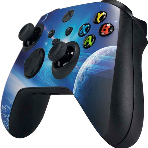 View of a Planet as it Looms in Close Orbit and with Rings Xbox Series X Controller Skin