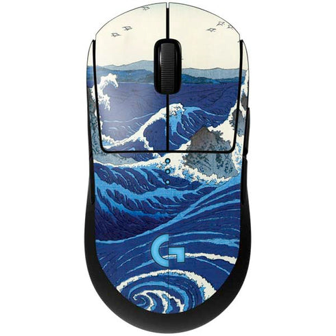 View of the Naruto whirlpools at Awa by Hiroshige G Pro Wireless Gaming Mouse Skin