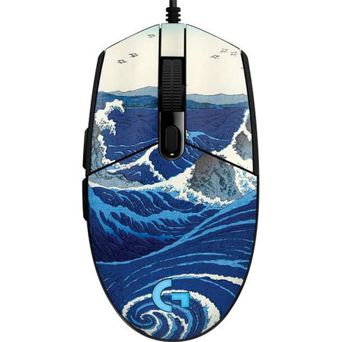 View of the Naruto whirlpools at Awa by Hiroshige G203 Prodigy RGB Wired Gaming Mouse Skin