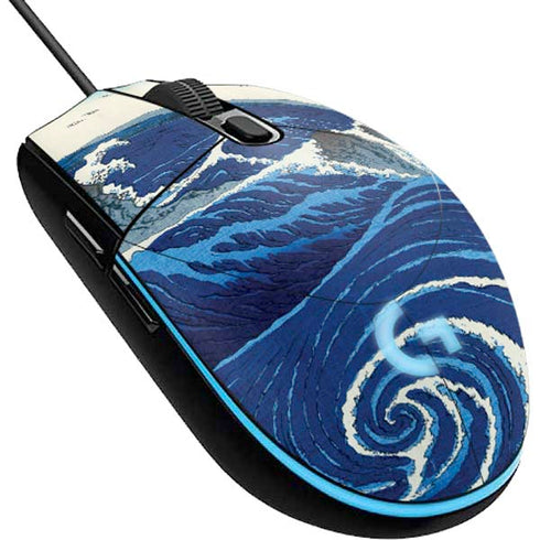 View of the Naruto whirlpools at Awa by Hiroshige G203 Prodigy RGB Wired Gaming Mouse Skin