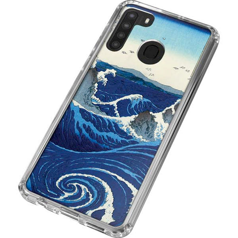 Hiroshige View of the Naruto whirlpools at Awa Galaxy A21 Clear Case