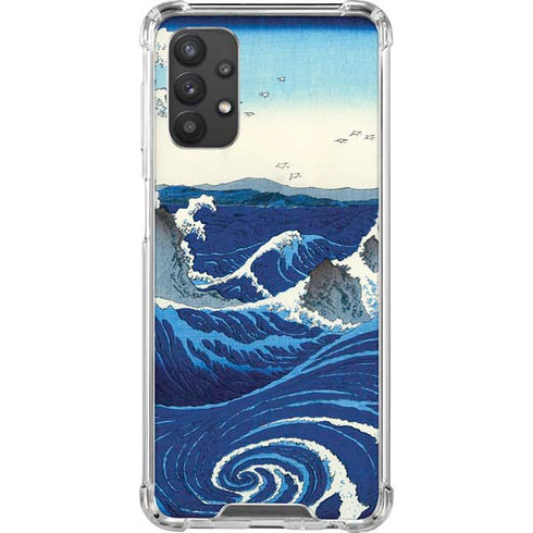 Hiroshige View of the Naruto whirlpools at Awa Galaxy A32 5G Clear Case