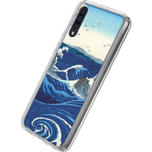 Hiroshige View of the Naruto whirlpools at Awa Galaxy A50 Clear Case