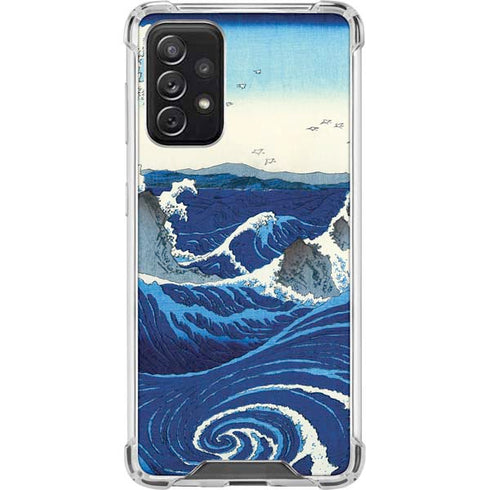 Hiroshige View of the Naruto whirlpools at Awa Galaxy A72 5G Clear Case