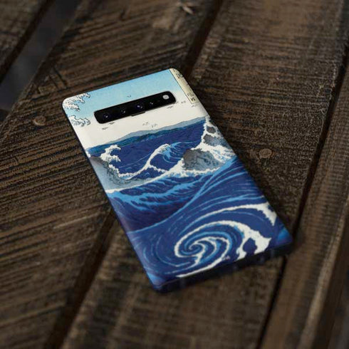 Hiroshige View of the Naruto whirlpools at Awa Galaxy S10 Skin