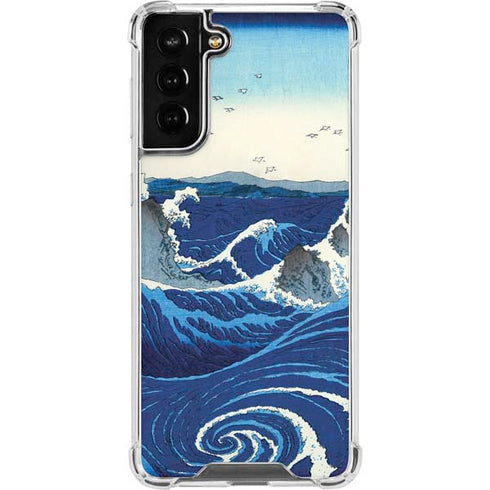 Hiroshige View of the Naruto whirlpools at Awa Galaxy S21 FE Clear Case