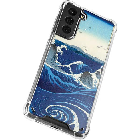Hiroshige View of the Naruto whirlpools at Awa Galaxy S21 Plus 5G Clear Case