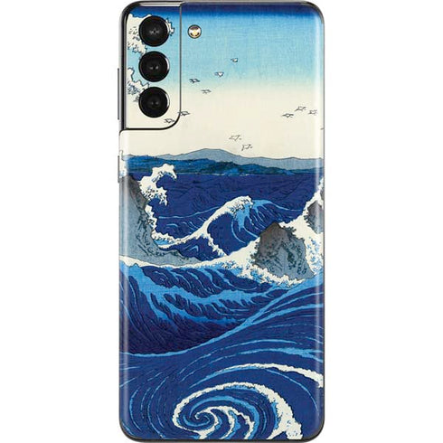 Hiroshige View of the Naruto whirlpools at Awa Galaxy S21 Plus 5G Skin