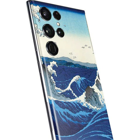 Hiroshige View of the Naruto whirlpools at Awa Galaxy S22 Ultra Skin