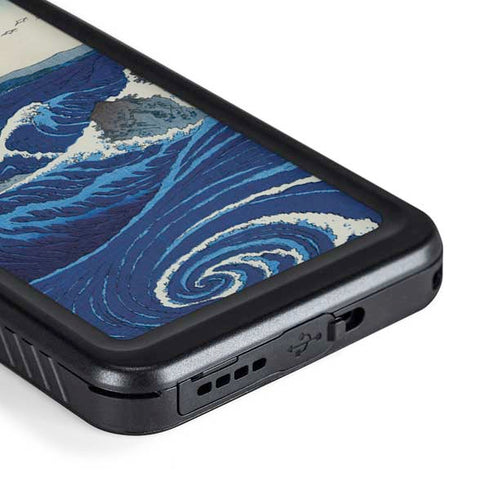 Hiroshige View of the Naruto whirlpools at Awa Galaxy S23 Plus Waterproof Case