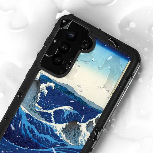 Hiroshige View of the Naruto whirlpools at Awa Galaxy S23 Plus Waterproof Case