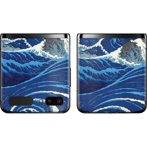Hiroshige View of the Naruto whirlpools at Awa Galaxy Z Flip Skin