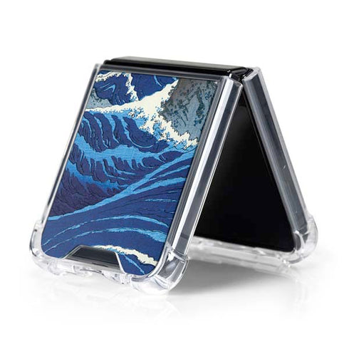 View of the Naruto whirlpools at Awa by Hiroshige Galaxy Z Flip5 5G Clear Case