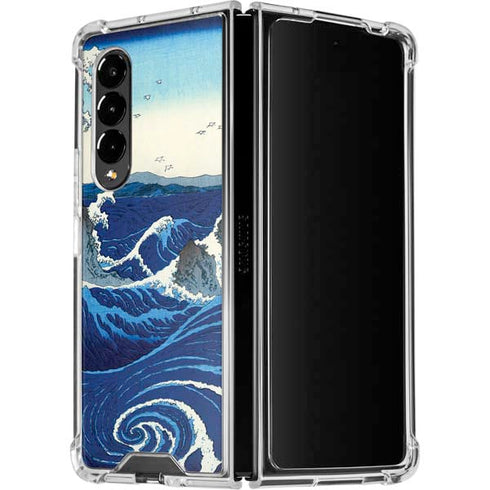 Hiroshige View of the Naruto whirlpools at Awa Galaxy Z Fold4 5G Clear Case