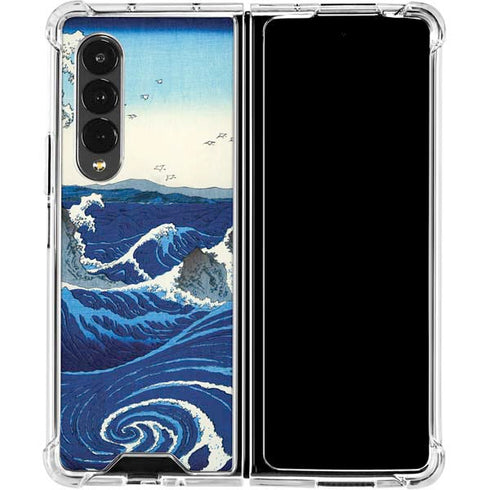 Hiroshige View of the Naruto whirlpools at Awa Galaxy Z Fold4 5G Clear Case