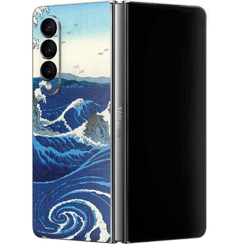 Hiroshige View of the Naruto whirlpools at Awa Galaxy Z Fold4 5G Skin