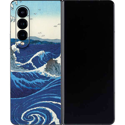 Hiroshige View of the Naruto whirlpools at Awa Galaxy Z Fold4 5G Skin