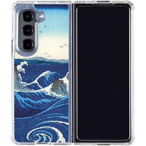 View of the Naruto whirlpools at Awa by Hiroshige Galaxy Z Fold5 5G Clear Case